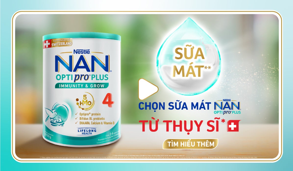 NAN OPTIPRO PLUS 3 CÔNG THỨC TỪ THỤY SĨ VỚI 5HMO