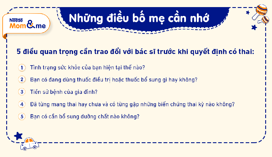 Ghi nhớ 5 điều quan trọng mà bạn cần trao đổi với bác sĩ trước khi mang thai để có thai kỳ khỏe mạnh