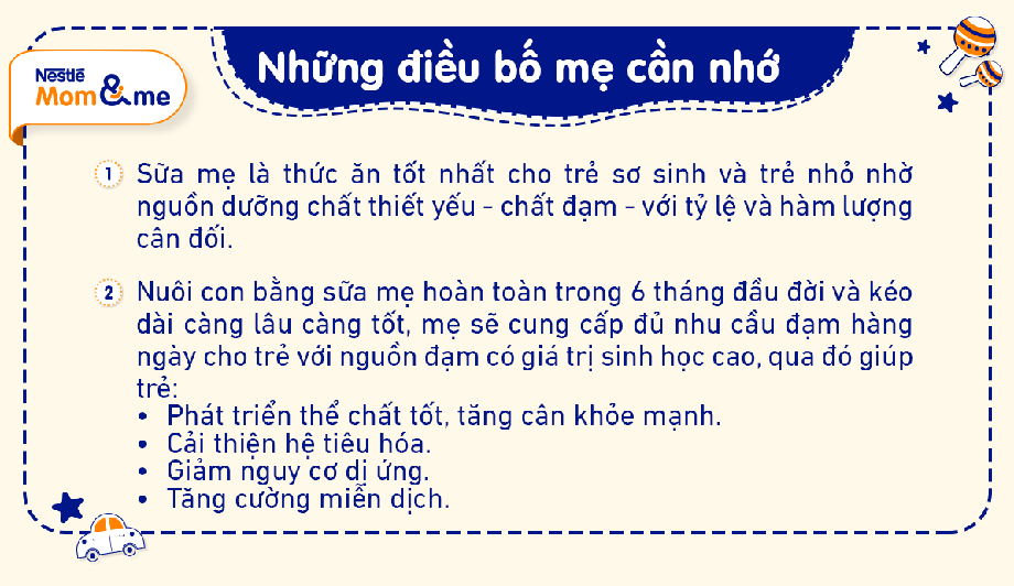 Chất dinh dưỡng thiết yếu có trong sữa mẹ là chất đạm sẽ giúp bé phát triển thể chất, não bộ và chức năng sống của cơ thể
