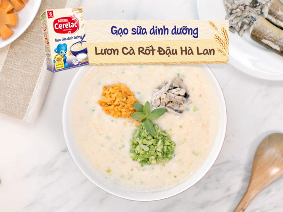 Món gạo sữa dinh dưỡng lươn cà rốt đậu hà lan