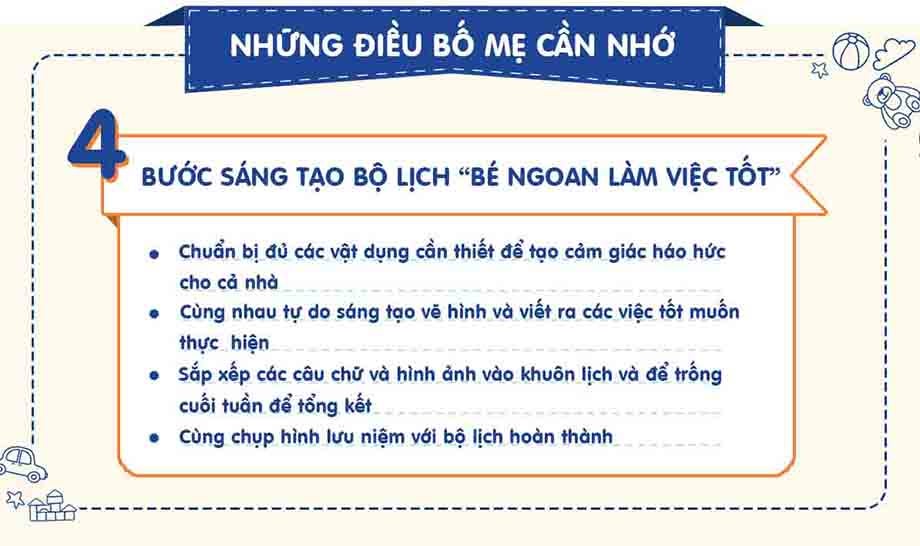 Cách dạy con ngoan bằng bộ lịch Bé ngoan làm việc tốt là phương pháp sáng tạo được nhiều bố mẹ áp dụng
