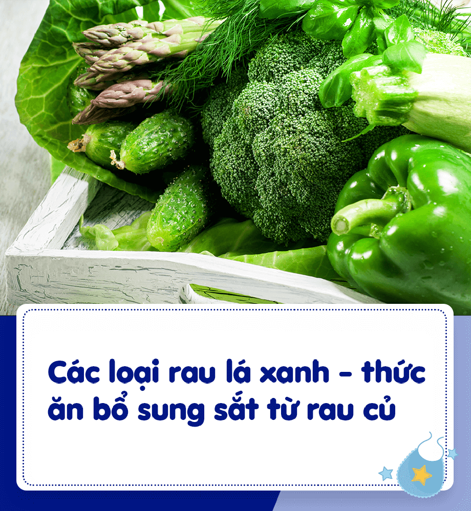 Thực đơn ăn dặm với rau củ quả vừa giàu chất xơ vừa giàu sắt