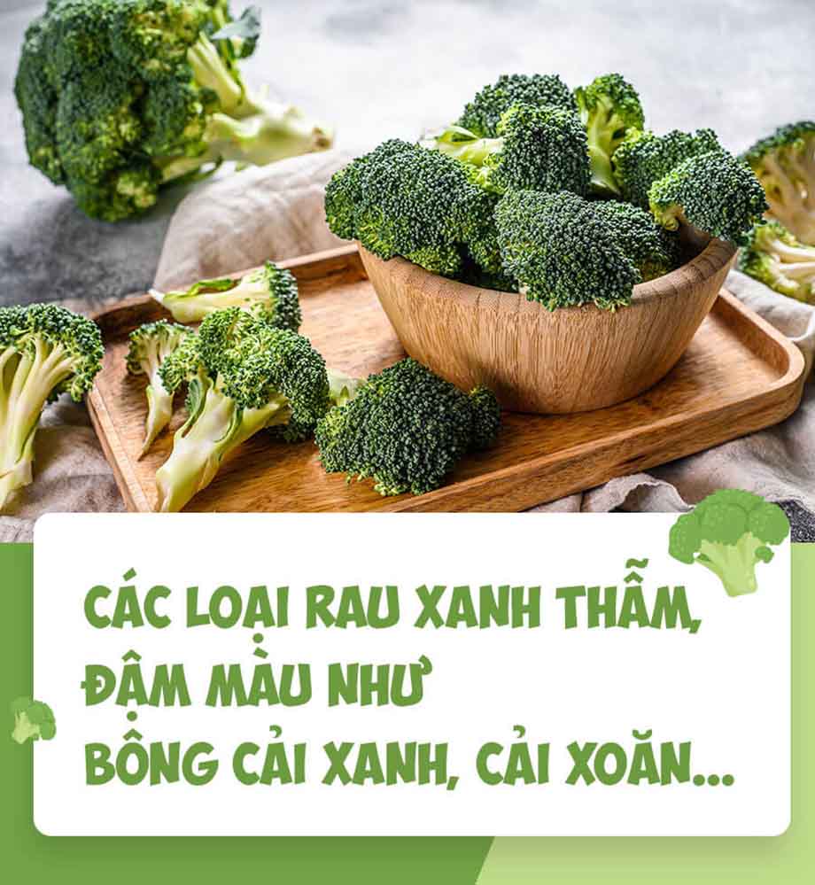 Các loại rau xanh thẫm giàu vitamin và giàu chất sắt
