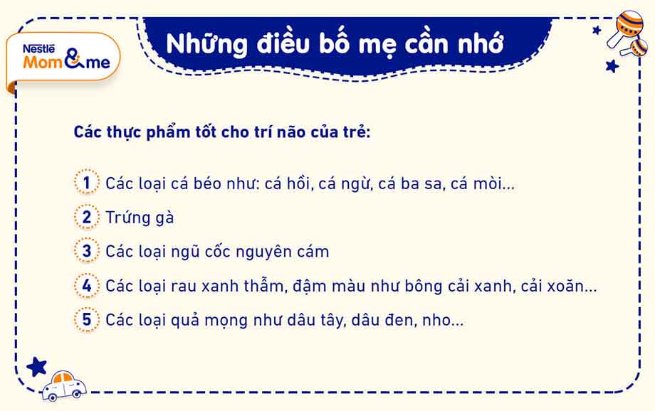 Mẹ hãy chú ý bổ sung những thực phẩm giúp phát triển trí não cho trẻ trong thực đơn dinh dưỡng hằng ngày