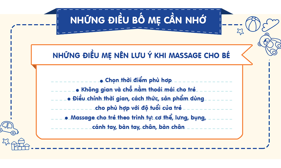 Hãy chọn thời điểm, địa điểm và phương pháp massage đúng cách để chăm sóc con ăn ngon ngủ tốt