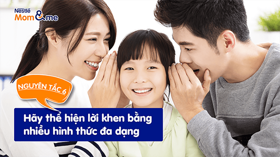 Thể hiện lời khen bằng nhiều hình thức đa dạng trong cách dạy con