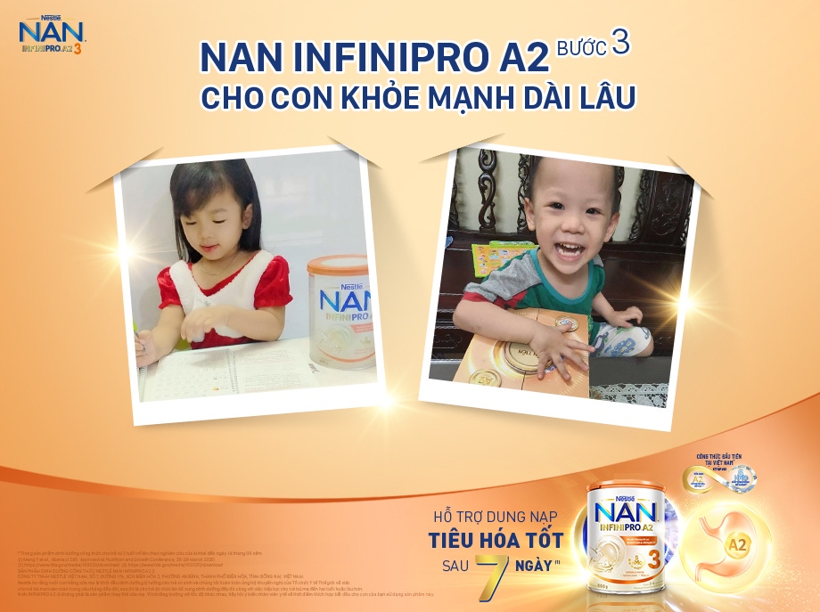 Nan Infinipro A2 bước 3 cho con khỏe mạnh dài lâu