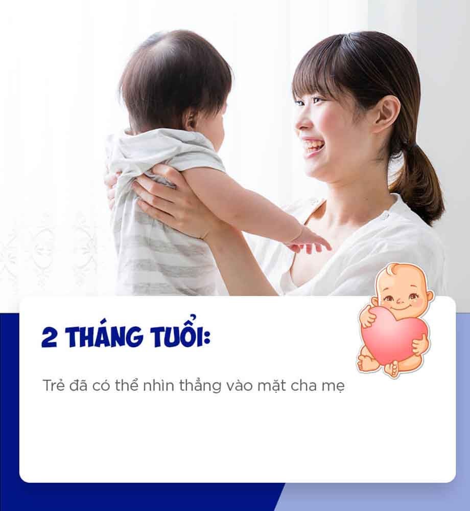2 tháng tuổi: Trẻ đã biết cười khi tiếp xúc với người khác
