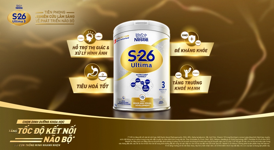 Ưu nhược điểm của Nestlé S-26 Ultima 3 - Dinh dưỡng từ Thụy Sĩ đầy đủ và cân đối tạo nền tảng sức khỏe vững vàng