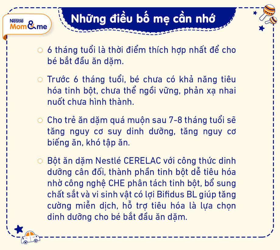 6 tháng tuổi là thời điểm thích hợp nhất để trẻ bắt đầu ăn dặm