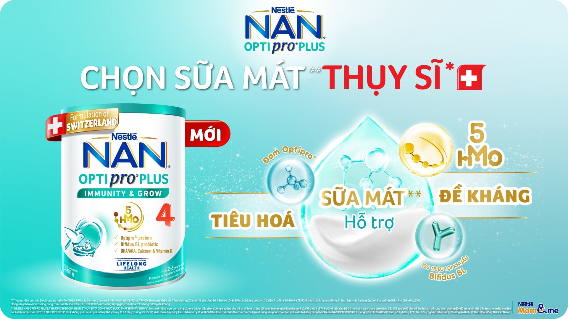 NAN OPTIPRO PLUS 4 CÔNG THỨC TỪ THỤY SĨ VỚI 5HMO