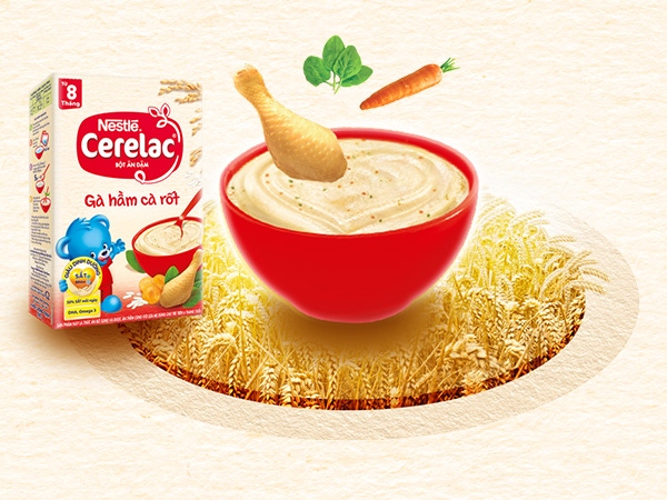 Bột ăn dặm Nestlé CERELAC với gà hầm cà rốt