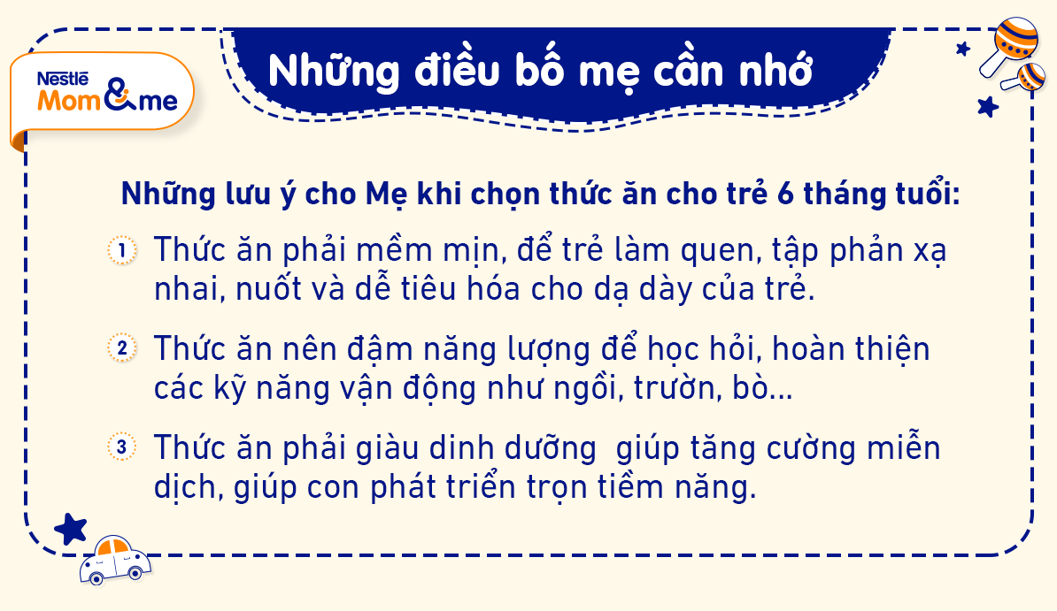 Khi 6 tháng tuổi, trẻ cần nhiều chất sắt, vitamin D, canxi và các khoáng chất khác để phát triển thể chất.