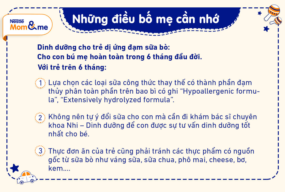 Hình minh họa cách bổ sung dinh dưỡng cho trẻ dị ứng sữa bò