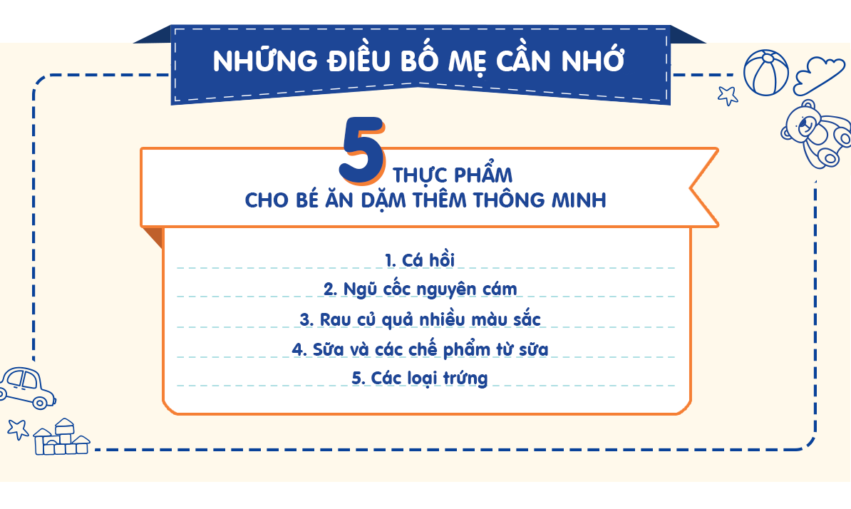 5 thực phẩm cho bé ăn dặm thêm thông minh