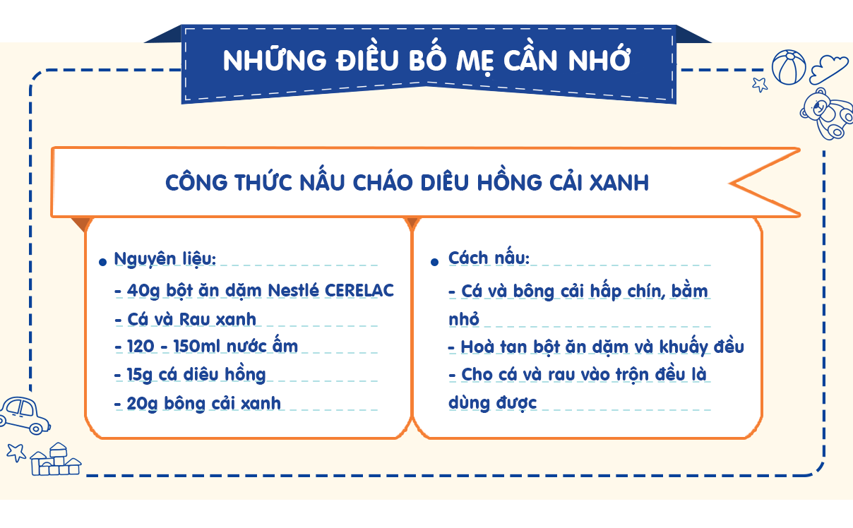 Nấu bột ăn dặm cá hồng cải xanh, bé ăn ngon miệng