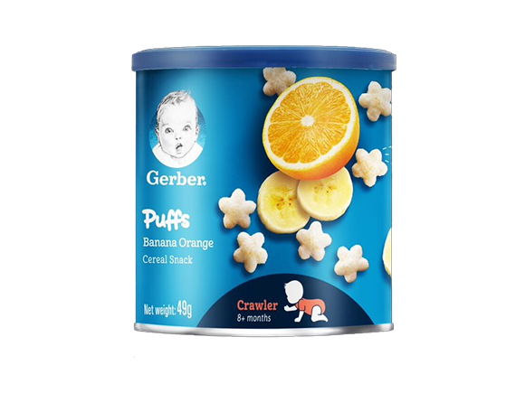 Bánh ăn dặm Gerber Puffs vị Chuối Cam