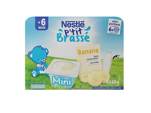 Sữa chua Nestlé P'tit Brassé Nature vị Chuối