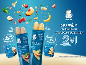Bánh gạo Gerber từ trái cây thật giúp con yêu học nhai thích mê