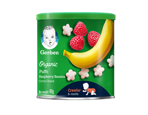 Bánh ăn dặm Gerber Organic vị Phúc bồn tử Chuối